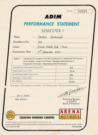 Advance Diploma in Multimedia, ARENA Multimedia
