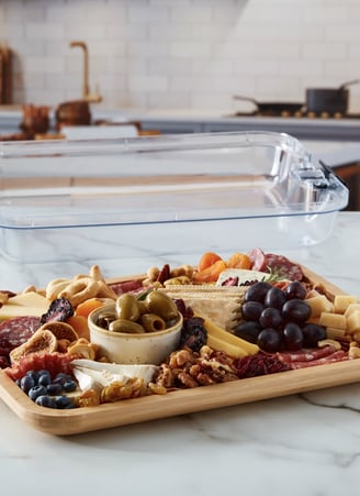 large charcuterie board, charcuterie board with lid, charcuterie board with cover