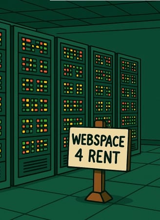 a sign that says webspace 4 rent