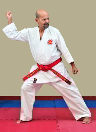 Hanshi Ravindran k.p perfoming karate kata