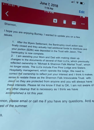 Brian Witt manipulating Trustee Wirum