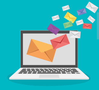 a laptop recieving and sending email messages