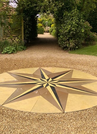Garden paving mosaic at the east ruston old vicarage