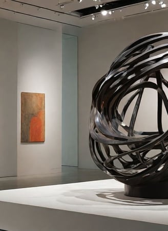 Detalhe de uma Escultura em uma Galeria de Arte