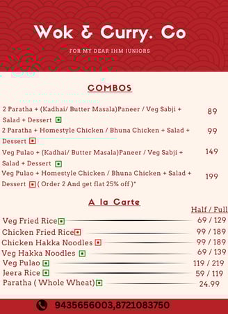 menu photo , showing dishes and prices