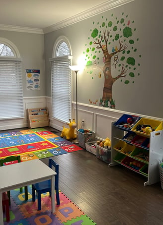 Photo of daycare room where children play.