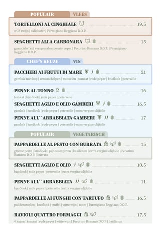 hoofdgerechten pasta Pasta's