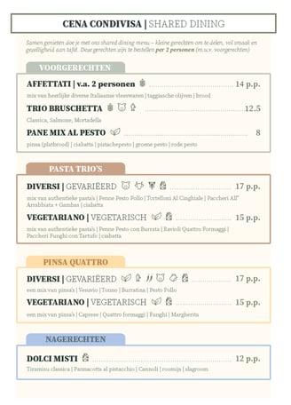 shared dining pasta trio pinsa quattro nagerechten