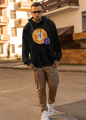 Hoodie Bitshirt "Satoshi" Logo Bitcoin 100% en Silicone. 