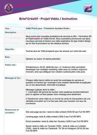 Exemple de brief creatif