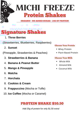 Michi Freeze Menu