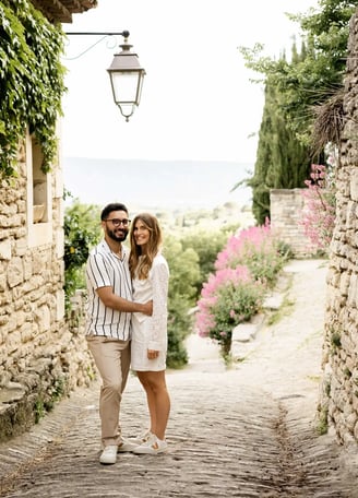 Engagement session in Provence countryside — Editorial, fine art couple photo