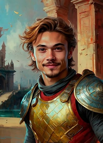 Portrait photo transformed into a painting like final fantasy character