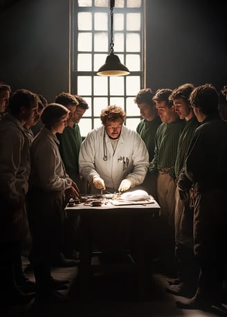 modest medical room in 1846, where Dr. William Morton prepares to use ether for the first time