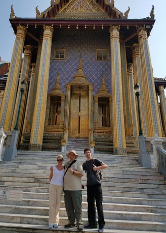 Lady and The Pirate plus Steven are enjoying the Grand Palace in Bangkok