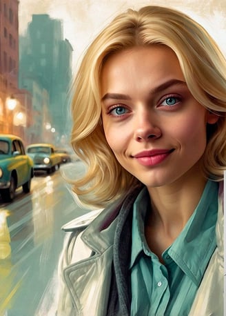 Portrait photo transformed into a painting with Noir style