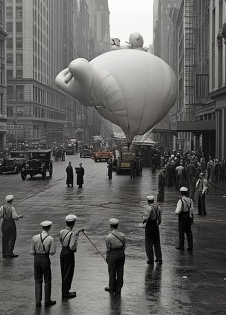 New York City, 1924 – Early Morning Balloon Prep