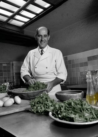 Caesar Cardini in a white double-breasted chef’s coat