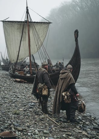 River Liffey Shore, 988 AD: Arrival of the Longships