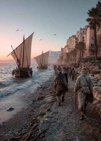 Berbers at north african shore