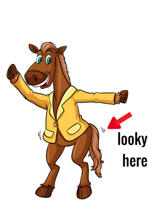 a horse with a horse like bodysuit with a yellow jacket
