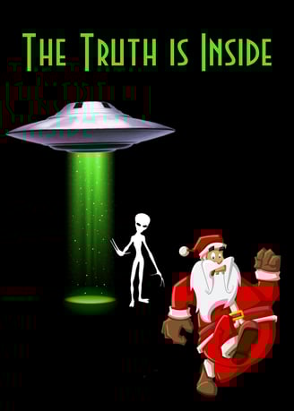 a santa clause is watching a ufo - like alien - like alien - like alien
