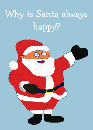 a santa claus is pointing at the sky