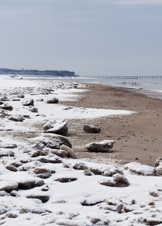 Snow on beach