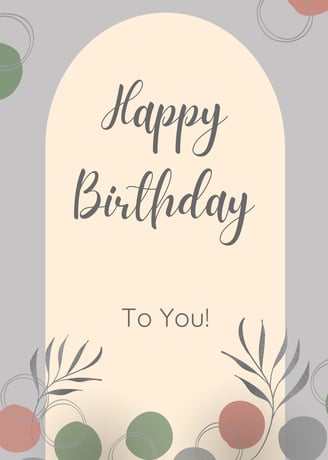 a happy birthday card with a floral design