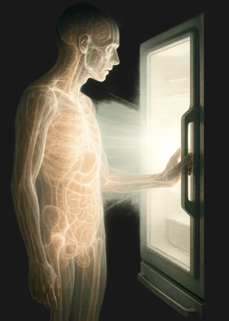 Homme avec lumière qui transperce et illumine les organes pour la journée nationale du don d'organe.