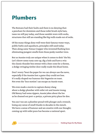 Sample of poem 3 Plumbers