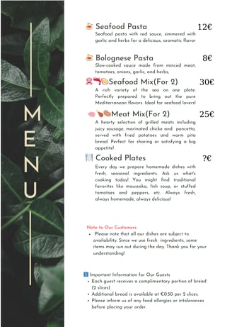 Cooked Food , The Sunset Drift Tavern In Ksamil by Johns Guesthouse
