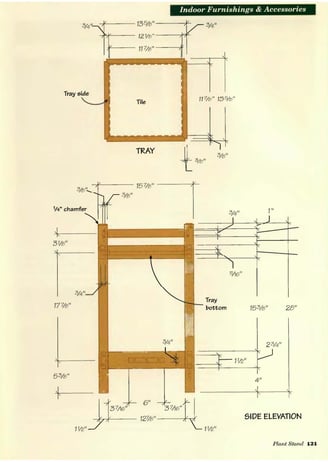 Detailed Schematics to make a plant stand step by step