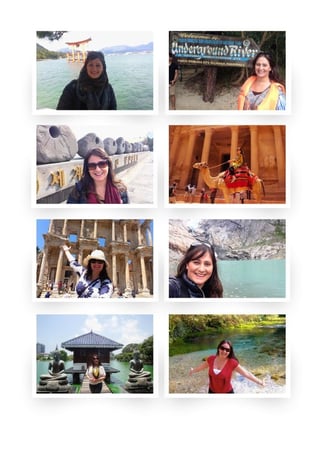 Foto de fundo da página inicial com excursões da autora ao redor do mundo