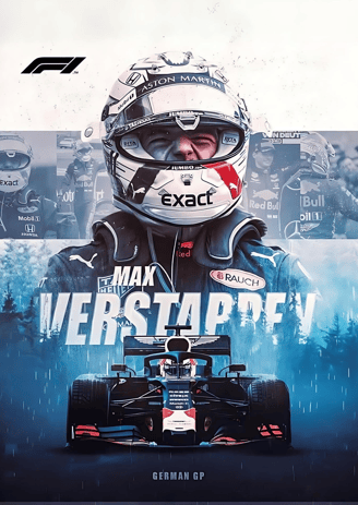 Premium F1 poster showcasing a high-speed Formula 1 car – perfect wall art for motorsport fans and racing enthusiasts.