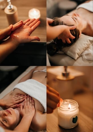 a woman getting a massage at a spa