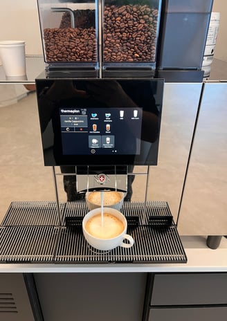 Thermoplan espresso machine set up with double grinders in South Florida