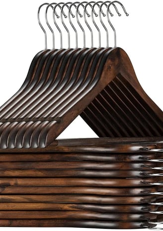 Premium wooden clothes hanger for suits and jackets