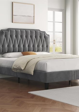 grey luxury bed