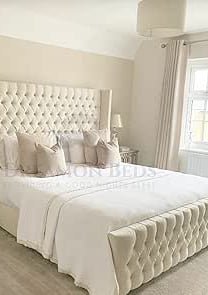bed with big headboard luxury