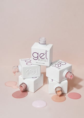 The Gel Bottle collectie met verschillende zachte kleuren nagellak