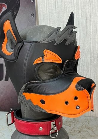 Custom leather pup mask