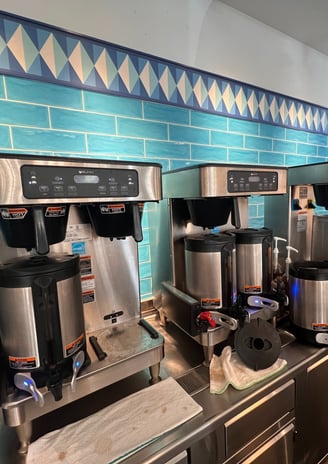 Bunn commercial coffee brewers aligned for service and maintenance check