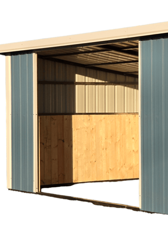 horse shelter with kick board