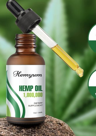 Hemp Oil Drops High Potency - Relief Good Mood - Maximum Strength 1000,000 Natural Relax Hemp Oil - 