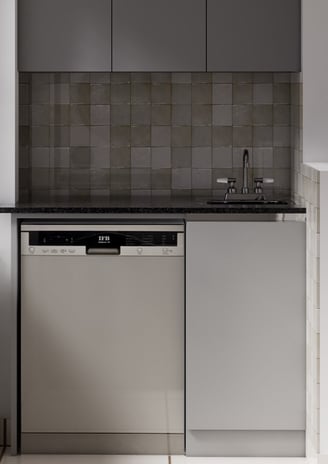 Built in dishwasher and sink