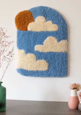 tufting mur salon paysage soleil nuage
