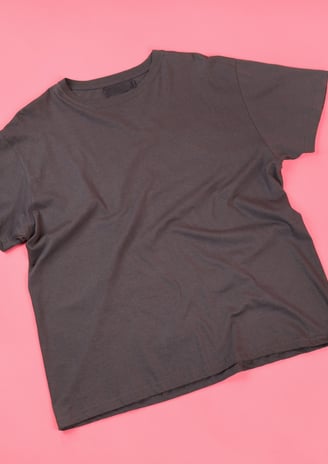 a black t - shirt with a white shirt on it