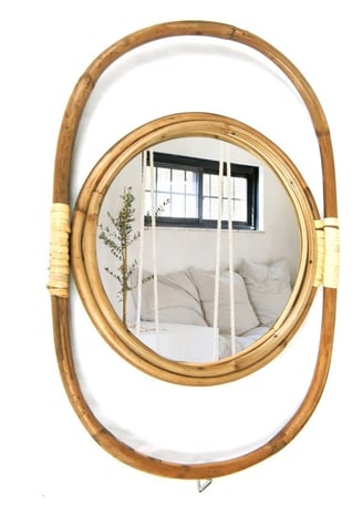 jute cane mirror
