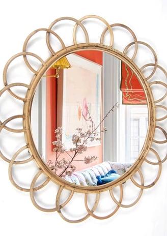 rattan cane mirror